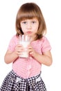 The girl with a milk glass Royalty Free Stock Photo