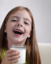 girl with milk glass Royalty Free Stock Photo