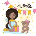 GIRL MIRACLE Valentine`s Day Illustration Royalty Free Stock Photo