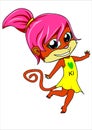 Girl Monkey Jungle Characters for kids cartoon