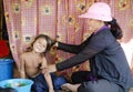 Girl and mother in pnomh penh cambodia