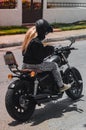 Girl & motorbike Royalty Free Stock Photo
