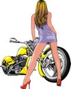 Girl and motorbike Royalty Free Stock Photo