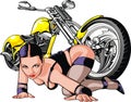 Girl and motorbike Royalty Free Stock Photo