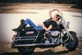 Girl on motorbike Royalty Free Stock Photo