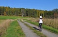 Girl mountainbiking