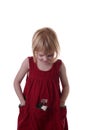 Girl with Mouse in her pocket Royalty Free Stock Photo