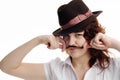 Girl with moustaches