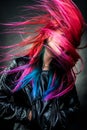 Girl movement colour hair magnificent
