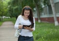 Girl n the campus alley