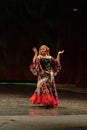 A girl in a national dress dances a gypsy dance Royalty Free Stock Photo