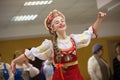 .The girl in the national Russian costume