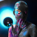 Girl in neon body art