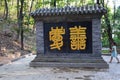 Girl Next to Temple Entrance