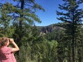 Girl observing nature Royalty Free Stock Photo