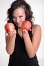 Girl offering apples Royalty Free Stock Photo