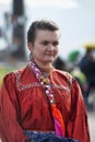 Girl in old Russian costume of the 19th century