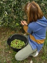 Girl and olives 2 Royalty Free Stock Photo