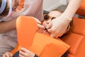 girl opened her mouth to check with a dentist, monitor teeth health.Children tooth care and hygiene