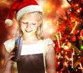 Girl Opening a Gift Box Royalty Free Stock Photo