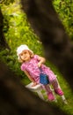 Girl in an orchard Royalty Free Stock Photo