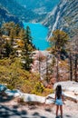 Girl overlooking Donnell Vista, California Royalty Free Stock Photo