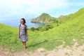 Girl on Padar Island Royalty Free Stock Photo