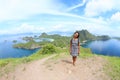 Girl on Padar Island Royalty Free Stock Photo