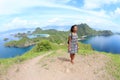 Girl on Padar Island Royalty Free Stock Photo