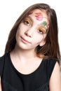 Girl with painted face Royalty Free Stock Photo