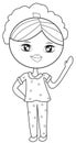 Girl in pajamas coloring page