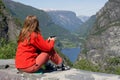 Girl on a parapet