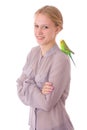 Girl with parrot Royalty Free Stock Photo