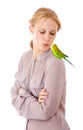 Girl with parrot Royalty Free Stock Photo