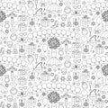 Girl Party Seamless Pattern Royalty Free Stock Photo