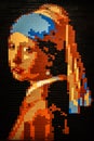 Girl with the Pearl Earing. Made 100% of Lego Bricks. Original painting by Johannes Vermeer