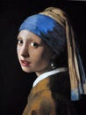 Johannes - Jan - Vermeer van Delft, Girl with a Pearl Earring, 1665, oil on canvas. Mauritshuis, The Hague, Netherlands Royalty Free Stock Photo