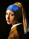Johannes - Jan - Vermeer van Delft, Girl with a Pearl Earring, 1665, oil on canvas. Mauritshuis, The Hague, Netherlands Royalty Free Stock Photo