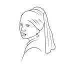 Girl with a Pearl Earring. Vector illustration.