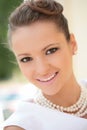 Girl with pearl necklace Royalty Free Stock Photo