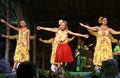 Girl performing dance in Hawaii with group