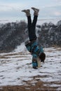 Girl performing handstand