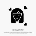 Girl, Person, Woman, Avatar, Women solid Glyph Icon vector