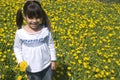 Girl picking flowers Royalty Free Stock Photo