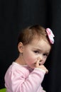 Toddler Girl Picking Her Nose Royalty Free Stock Photo