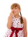 Girl picking nose Royalty Free Stock Photo