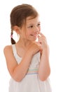 Girl picking nose Royalty Free Stock Photo