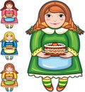 Girl Pie Birthday Set Royalty Free Stock Photo