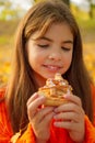 Girl pie picnic Royalty Free Stock Photo