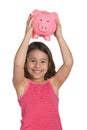 Girl with piggy bank